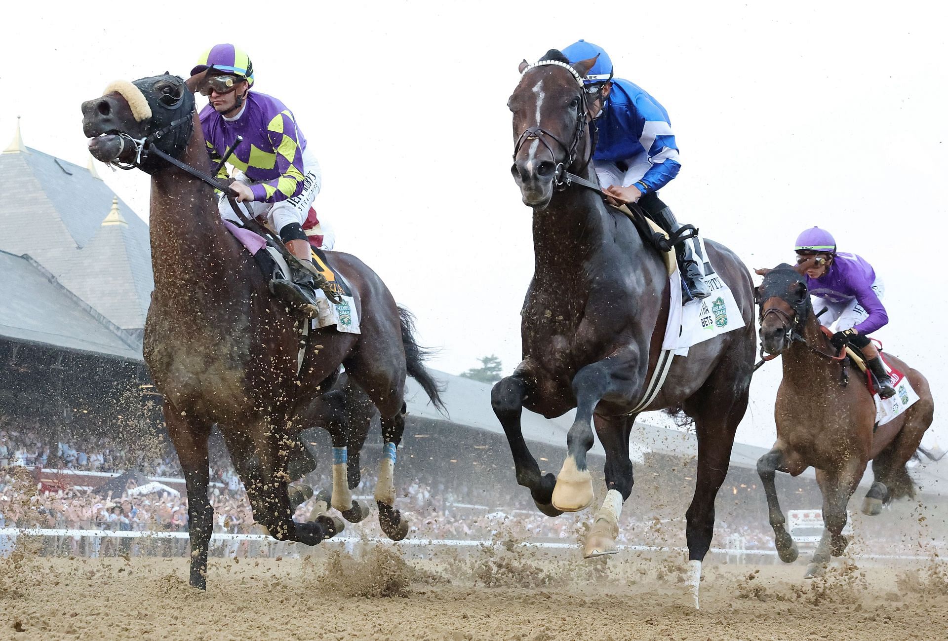 Sovereignty with Junior Alvarado up, and Baeza with Flavian Pratt up at the 157th running at Saratoga Race Course in New York. (Photo by Getty Images)